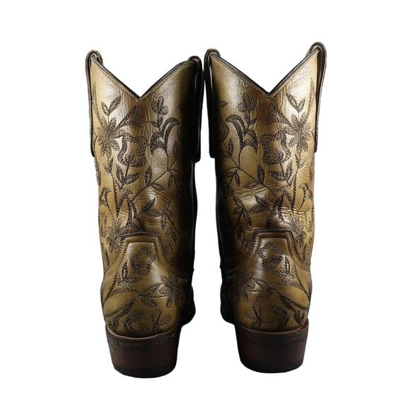 Old Gringo Boots Women 7 Western Floral Embroidered Yippee KiYay Leather Cowgirl - Picture 6 of 16